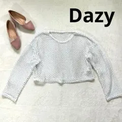 【デイジー】 L メッシュクロップドトップス シースルーシャツ　長袖