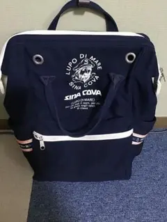 【未使用品】シナコバ　リュックサック　バックパック　ネイビー　収納力　箱型形状 未使用品】シナコバ リュックサック バックパック ネイビー 収納