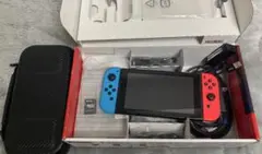Nintendo Switch 本体＋持ちケース＋付属品（箱+microSD付）