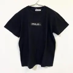 【ミルクフェド】Tシャツ 刺繡ロゴ クルーネック 綿100％ 半袖 カジュアルS