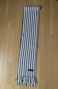 ストライプ マフラー フリンジ付き
