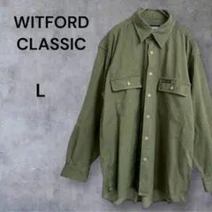 WITFORD CLASSIC/ミリタリーシャツ /ロゴタグ カーキ L 長袖