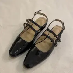 即日発送 当日発送 即購入ok サンダル パンプス ローヒール ブラック 美品