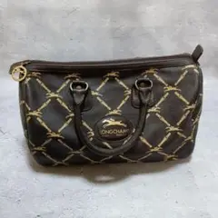 LONGCHAMP ロンシャン ハンドバッグ 高級 ダークブラウン ロゴ