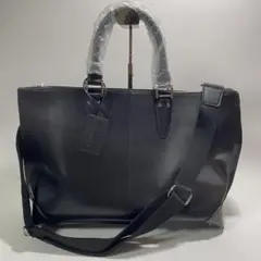 【未使用品】ビジネスバッグ レザー トートバッグ ブラック 2way A4
