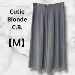 0175　キューティブロンド　ワイドパンツ　Ｍ　チェック柄　カジュアル　Ｍ