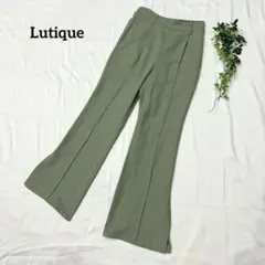 【売り切れ必至♪】ルティーク　フレアパンツ　緑　スラックス　ウエストゴム　M