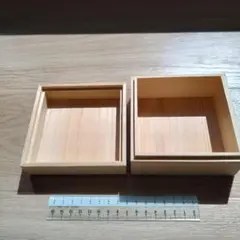 総檜製 木箱 蓋付き 特注品 正方形 美品