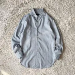 ギィローバー 美品 GUY ROVER ホリゾンタルカラーシャツ S 青総柄