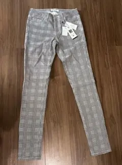 バックナンバー　BACK NUMBER チェック柄パンツ 白黒　新品未使用　26