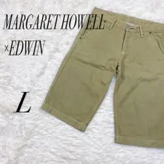 MARGARET HOWELL×EDWIN デニム ハーフパンツ カーキ