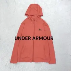アンダーアーマー♡UNDER ARMOUR フルジップパーカー M オレンジ 薄