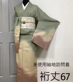 正絹未使用紬地訪問着 。SSS