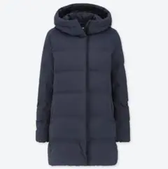 UNIQLO シームレスダウンショートコート L レディース NAVY
