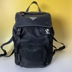 Prada 極美品 Re-Nylon 黒 サフィアーノ レザー バックパック