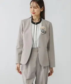 GLOBAL WORK ウツクシルエットノーカラージャケット S