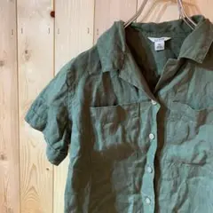 AE3258 L.L.Bean 半袖シャツ カーキ レディース XS ポス