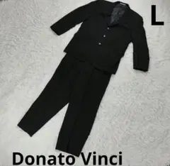 『Donato Vinci』スーツ　ブラック✕ストライプ　Lサイズ　メンズ