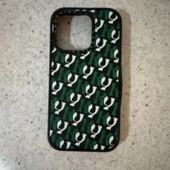 iPhone用ソフトケース グリーンパターン
