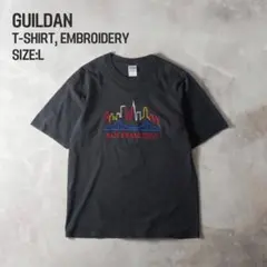 GUILDAN 00s スーベニア刺繍Tシャツ ブラック L