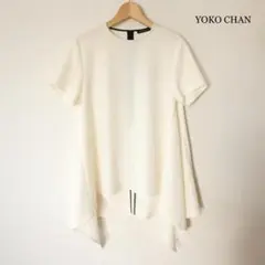 美品 ヨーコチャン とろみ フレア クルーネック 半袖 カットソー ブラウス
