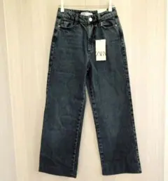 【新品】ザラ デニムパンツ ジーンズ ワイドデニム ストレート ブルー S