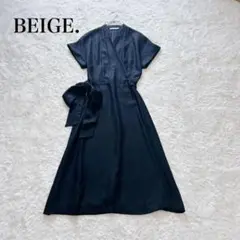 BEIGE ベイジ カシュクール ワンピース ロング　　ネイビー Vネック
