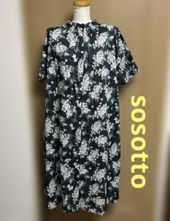 sosotto ソソット　花柄　シャツワンピース