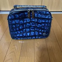 バジョルゴ　ブルー クロコダイルパターン バッグ