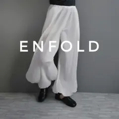 ENFOLD プリーツ バルーン パンツ ホワイト