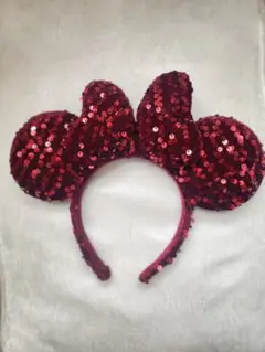 Disney赤スパンコールカチューシャ