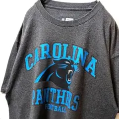 NFLカロライナパンサーズ デカロゴ Tシャツ グレー 灰色 L 古着