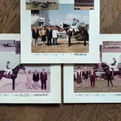 昭和競馬史　ロイヤルブラッド号など　勝馬記念生写真プレート3枚