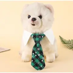 ⭐️新品⭐️犬用　タキシード　首輪　ネクタイ　グリーン　緑　Ｓサイズ