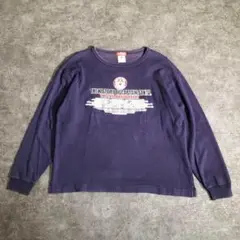 【CAPTAIN SANTA】アニバーサリーロンT ネイビー　古着　ZBS2
