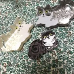 【新品】猫デザイン ヘアクリップ 3個セット