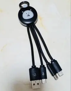 ナガマ　光る！マルチ充電ケーブル　ナガノのくま