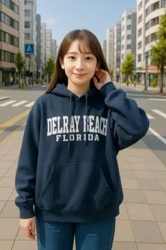 PACIFIC&CO. 紺色ネイビー スウェットフーディー ゆるダボメンズ古着