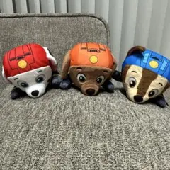 パウ•パトロール　モーター•パウぬいぐるみ3点セット（マーシャルチェイスズーマ）