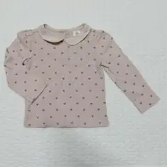 babyGAP　ハート襟パフスリーブロンT　ピンク　2YEARS