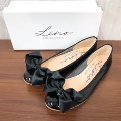 新品✨Lino リボンバレエシューズ ブラック24.5㎝ 日本製