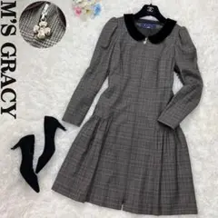 極美品♡M'S GRACY エムズグレイシー 襟付 フレアスカート ワンピース