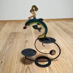 人魚とイルカの金属製置物　振り子