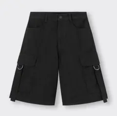 新品未使用 GU ライトデニム　カーゴハーフパンツXXL 黒