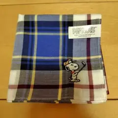 スヌーピー チェック柄ハンカチ 約50cm