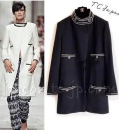 シャネル CHANEL❤️スッキリしたライン❤️ブラック・ジャケット・コート