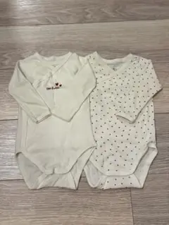 PETIT BATEAU プリント長袖あわせボディ2枚組