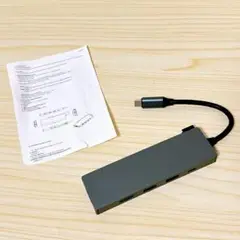 Hbaebdoo USB Cハブ5-イン-1 USB Cマルチポートアダプター