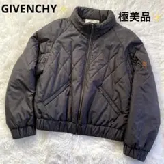極美品 GIVENCHY ジバンシー ブルゾン ロゴ刺繍 キルティング ブラック
