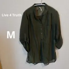 Live 4 Truth オリーブ ボタン付きシャツ M